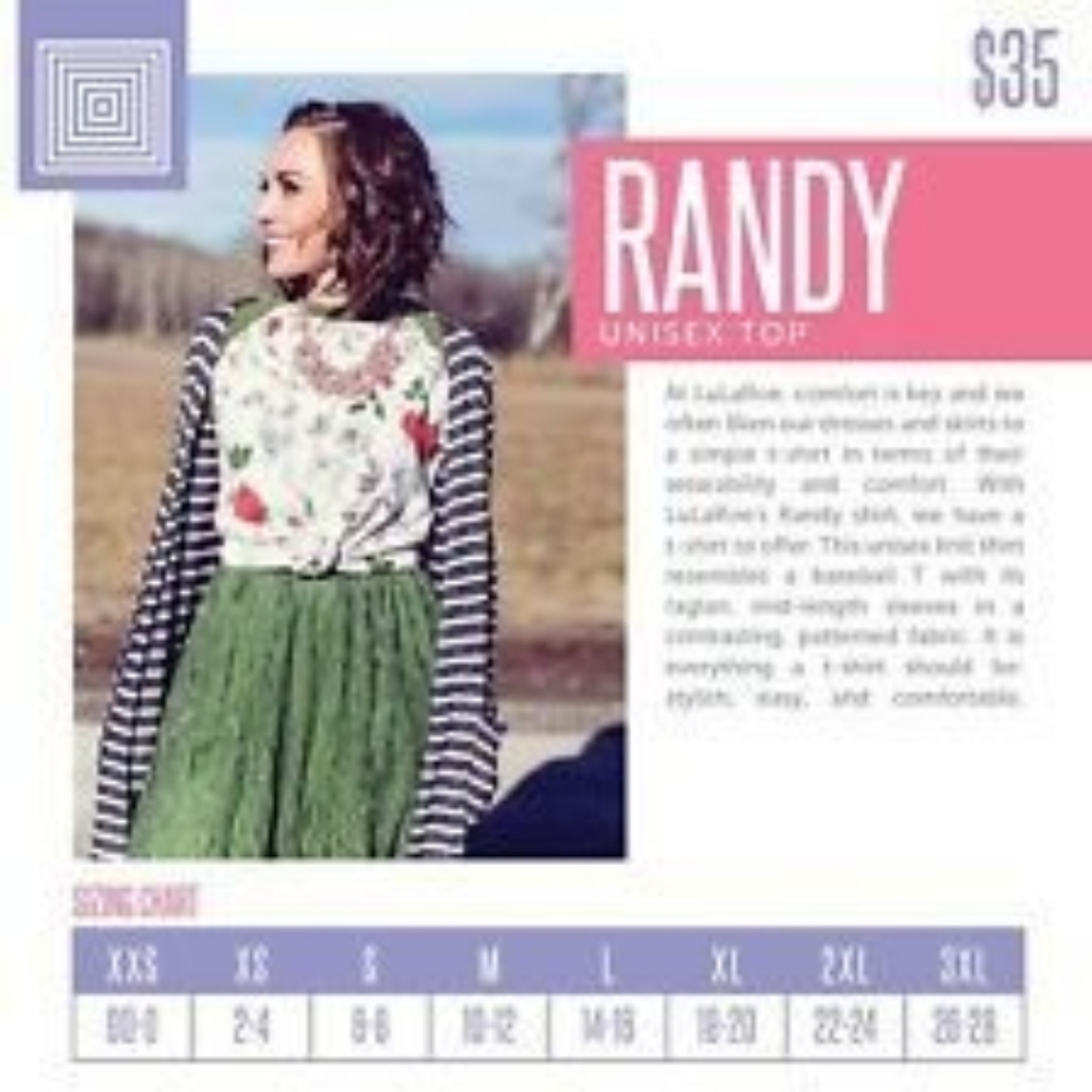 LuLaRoe Randy Unisex Top - Picture 4 of 4